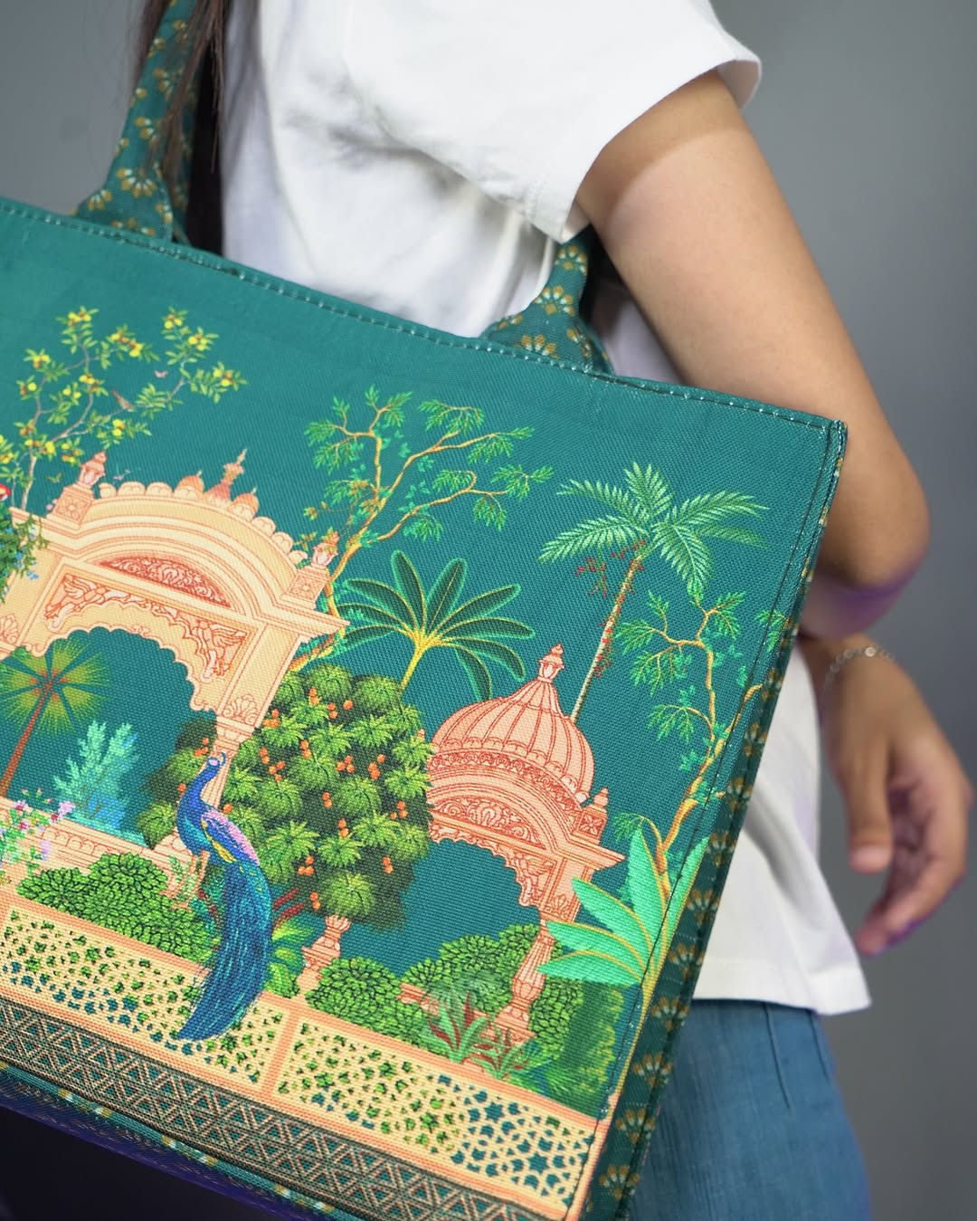 Canvas Tote Bag Peacock
