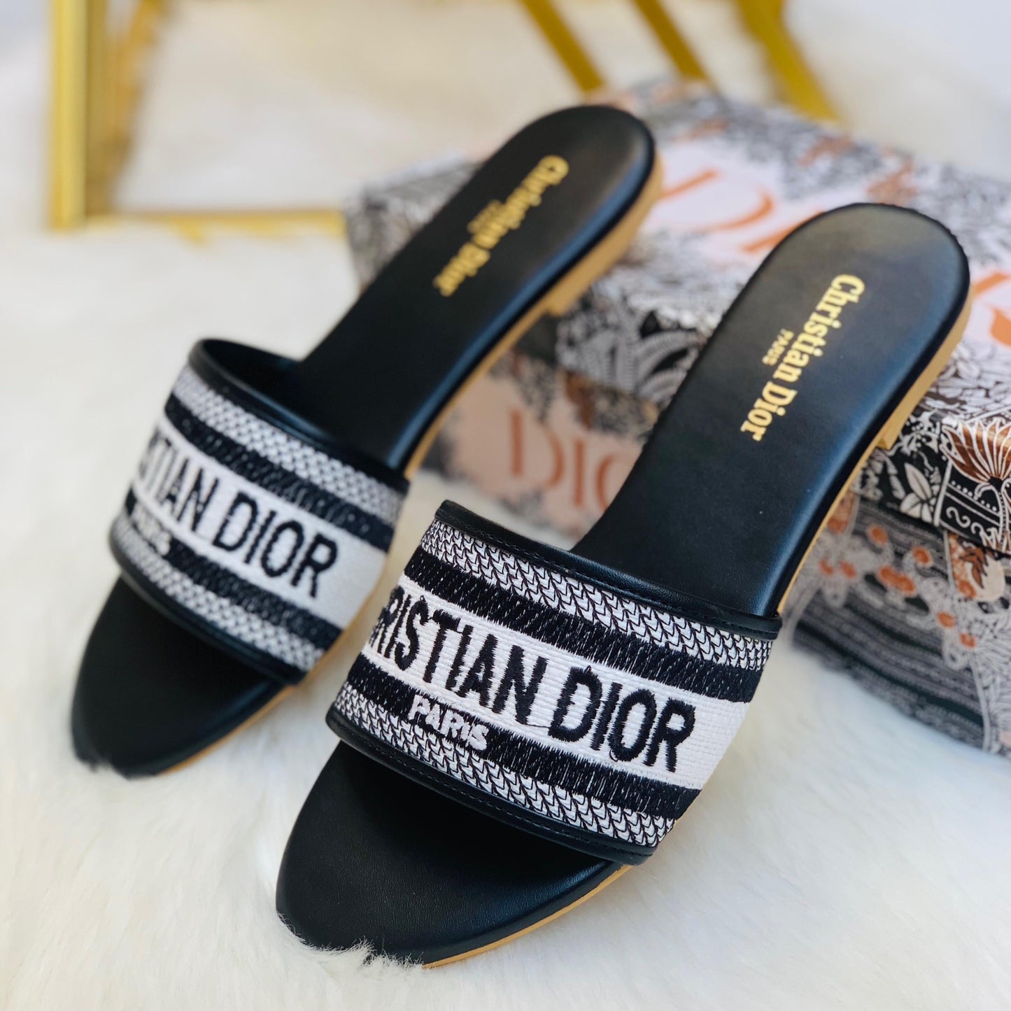 Dior slides (Embroidery)