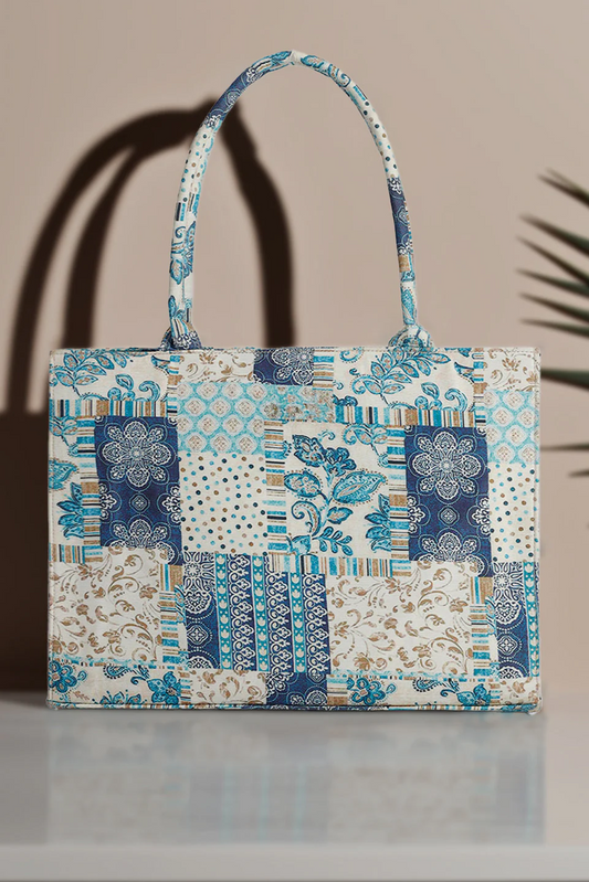 Canvas Tote Bag Blue Blossom