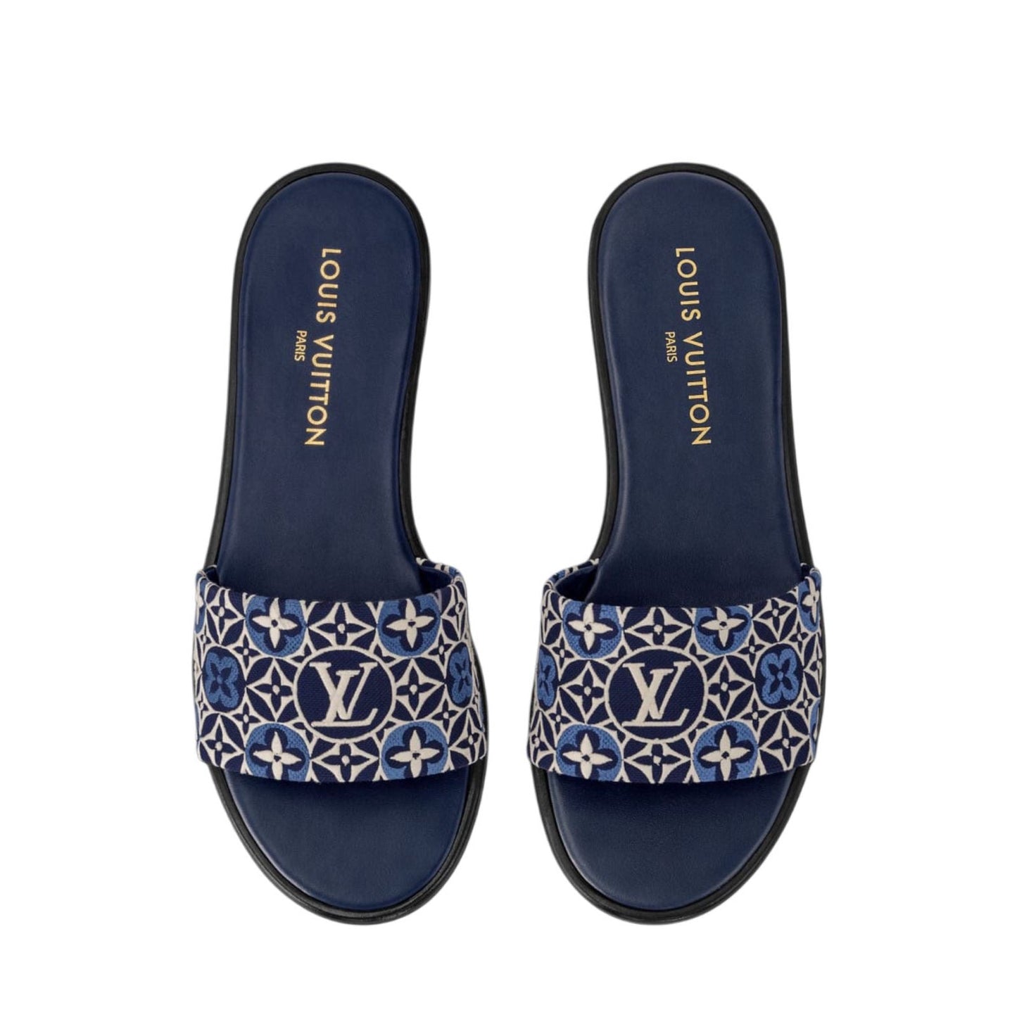 Lv embroidery flats