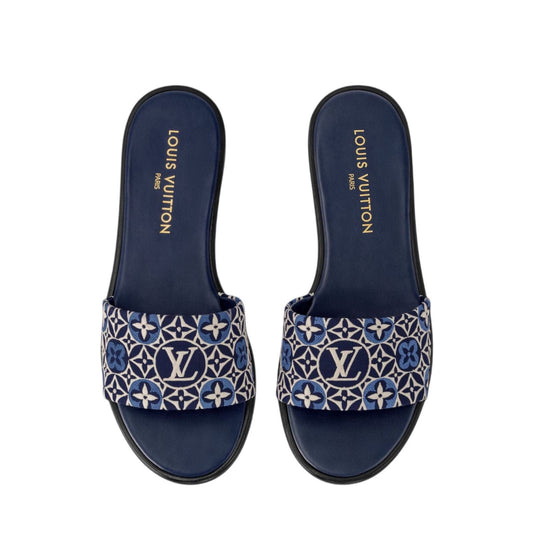 Lv embroidery flats