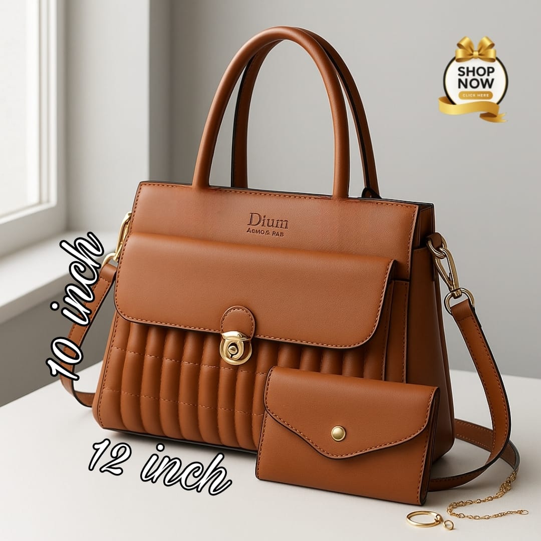 Dium Quilted Handbag with Mini Wallet Set