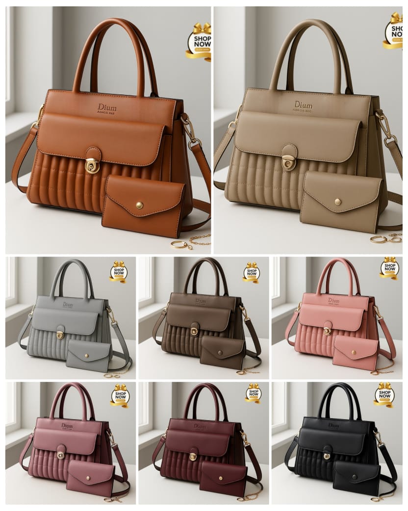 Dium Quilted Handbag with Mini Wallet Set