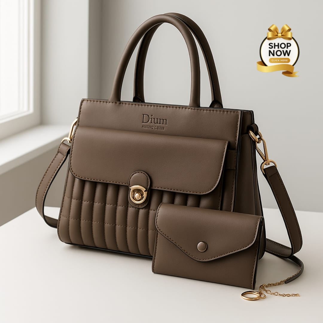 Dium Quilted Handbag with Mini Wallet Set