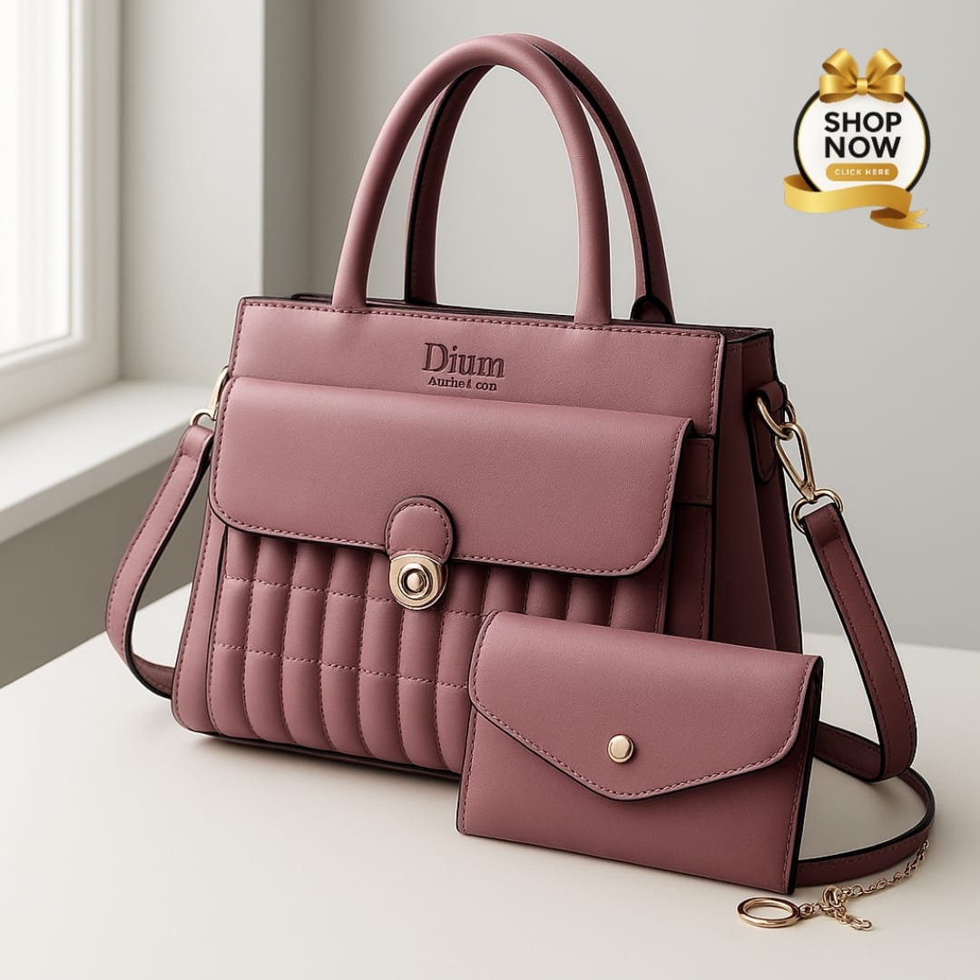 Dium Quilted Handbag with Mini Wallet Set