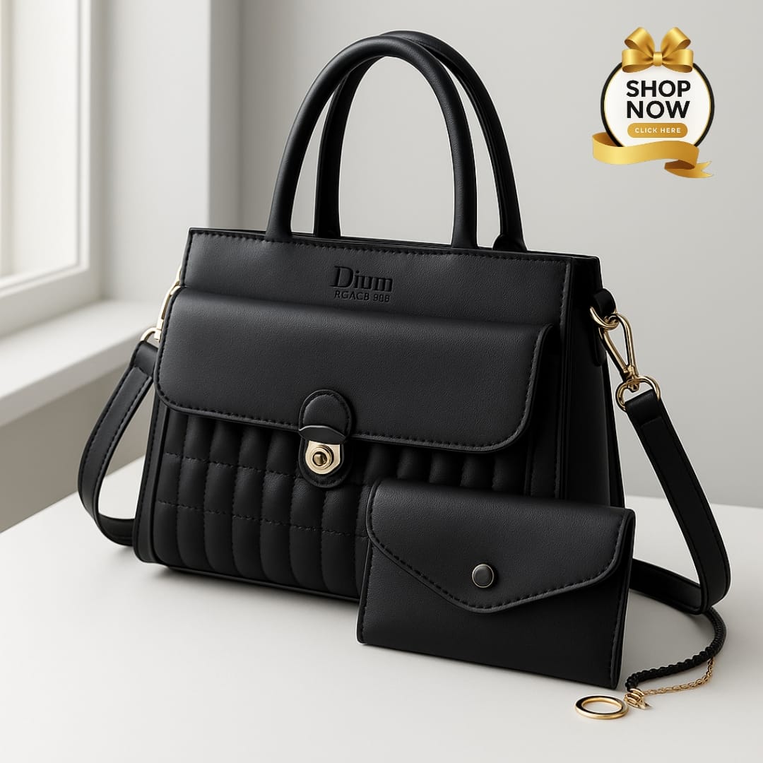 Dium Quilted Handbag with Mini Wallet Set