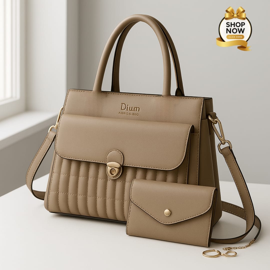 Dium Quilted Handbag with Mini Wallet Set