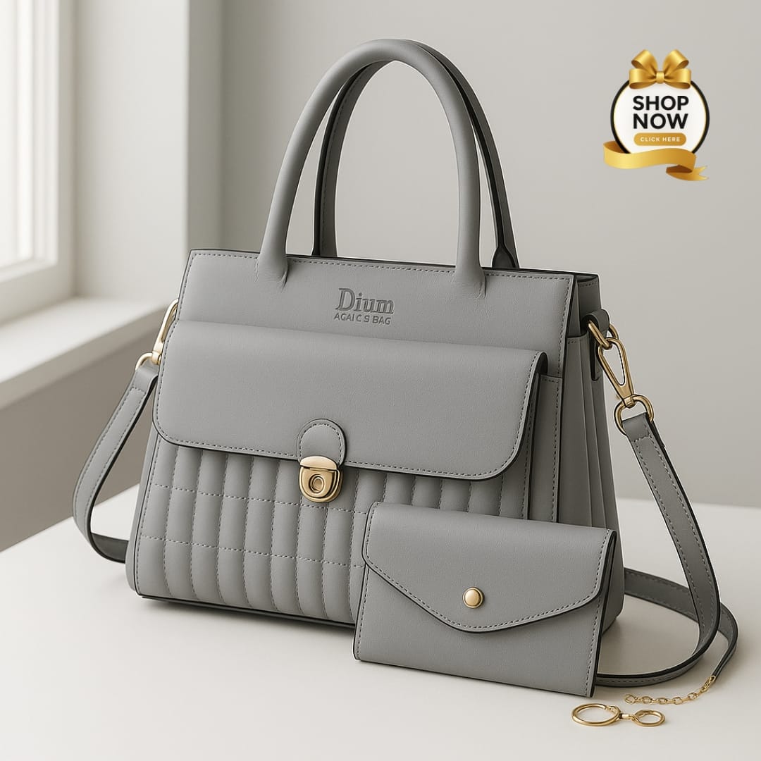 Dium Quilted Handbag with Mini Wallet Set